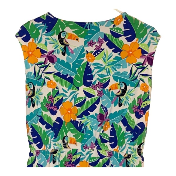 Lands' End Ladies Swim Cover-Up Size XL Dress Summer Tropical Beach Floral - Picture 9 of 13